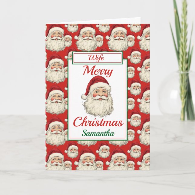 Cartes Pour Fêtes Annuelles Femme Joyeux Noël Père Noël (Devant)