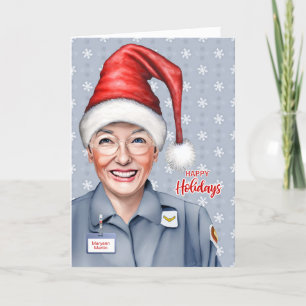 Cartes Pour Fêtes Annuelles Femme Postal Worker Christmas Nom personnalisé