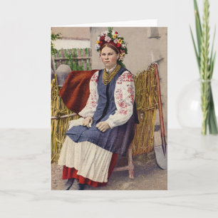 Cartes Pour Fêtes Annuelles Femme ukrainienne vintage