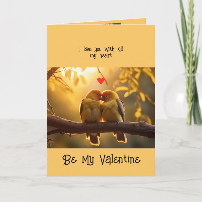 Cartes Pour Fêtes Annuelles Femme Valentine Love Lovebirds Bird Art (Devant)