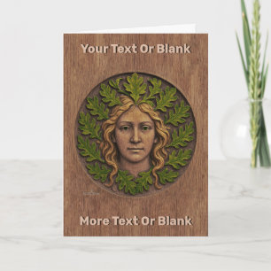 Cartes Pour Fêtes Annuelles Femme verte - Bois