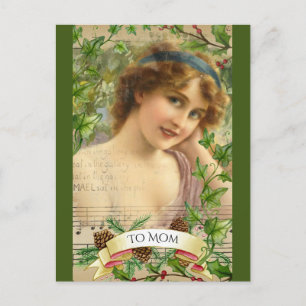 Cartes Pour Fêtes Annuelles Femme victorienne en détresse dans le jardin