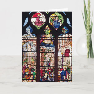 Cartes Pour Fêtes Annuelles Fenêtre dépeignant la nativité