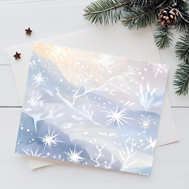 Cartes Pour Fêtes Annuelles Fenêtre figée | Belle scène hivernale de neige (Créateur téléchargé)