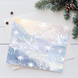 Cartes Pour Fêtes Annuelles Fenêtre givré   Belle scène hivernale enneigée