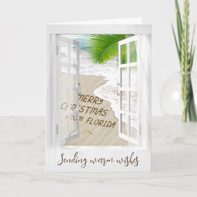 Cartes Pour Fêtes Annuelles Fenêtre Joyeux Noël Floride (Devant)