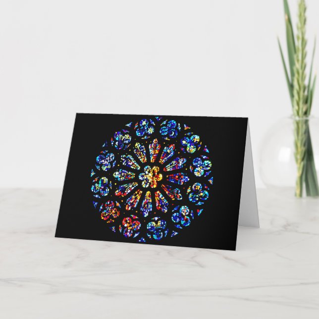 Cartes Pour Fêtes Annuelles Fenêtre Rose moderne (Devant)