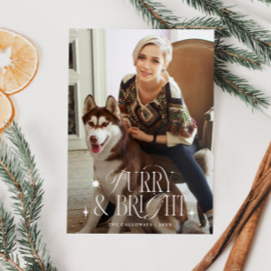Cartes Pour Fêtes Annuelles Fer et Bright Classic Chien Photo Noël