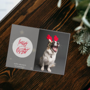 Cartes Pour Fêtes Annuelles Fer et brillant Nom et photo personnalisés Heu