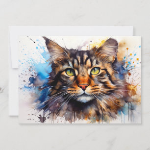 Cartes Pour Fêtes Annuelles Feral Maine Coon