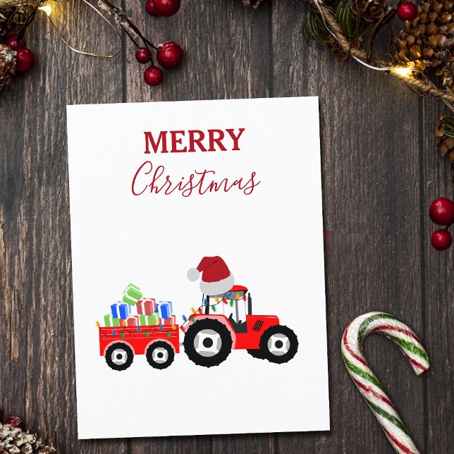 Cartes Pour Fêtes Annuelles Ferme de camions Red Christmas Truck (Créateur téléchargé)
