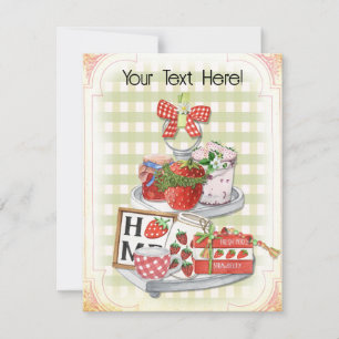 Cartes Pour Fêtes Annuelles Ferme de fraises, Toute l'occasion, blanche