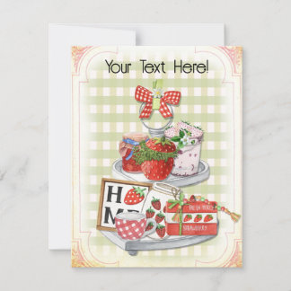 Cartes Pour Fêtes Annuelles Ferme de fraises, Toute l'occasion, blanche