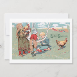 Cartes Pour Fêtes Annuelles Ferme de Pâques vintage Animaux et enfants