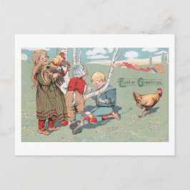 Cartes Pour Fêtes Annuelles Ferme de Pâques vintage Animaux et enfants