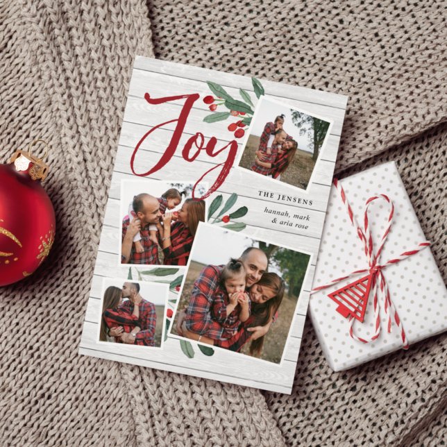 Cartes Pour Fêtes Annuelles Ferme Holly | Christmas Photo Collage (Créateur téléchargé)