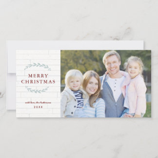 Cartes Pour Fêtes Annuelles Ferme rustique Bois élégant Photo Noël