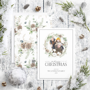 Cartes Pour Fêtes Annuelles Ferme Verdure Wreath Joyeux Noël Photo Ho
