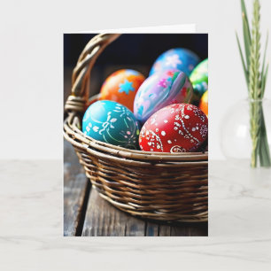 Cartes Pour Fêtes Annuelles Fermer le panier de Pâques rempli d'oeufs