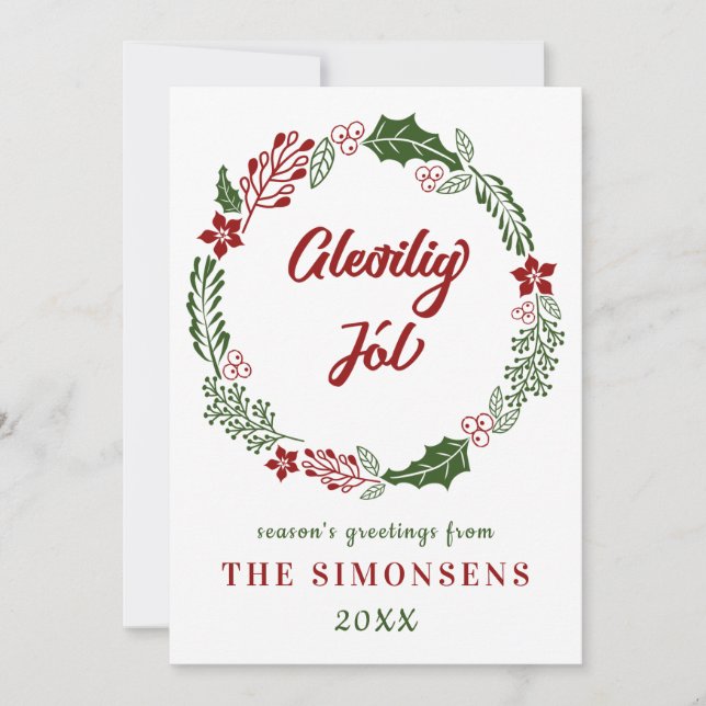 Cartes Pour Fêtes Annuelles Féroese Joyeux Noël, Custom (Devant)