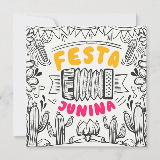 Cartes Pour Fêtes Annuelles Festa Junina (Devant)