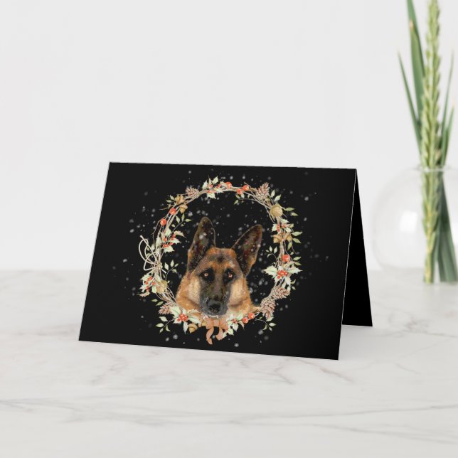 Cartes Pour Fêtes Annuelles Festif allemand Shepherd Holiday (Devant)