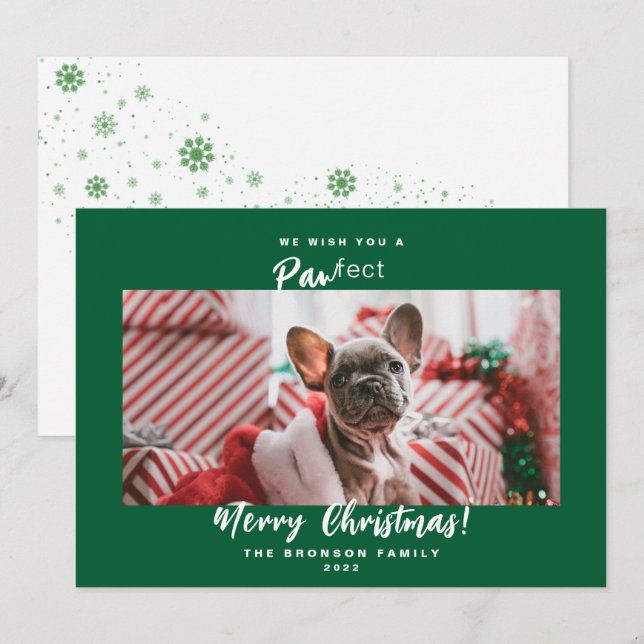 Cartes Pour Fêtes Annuelles Festif Animaux de compagnie Photo Joyeux Noël Cart (Devant / Derrière)
