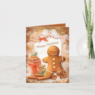 Cartes Pour Fêtes Annuelles Festif aquarelle pain d'épices ajouter un message