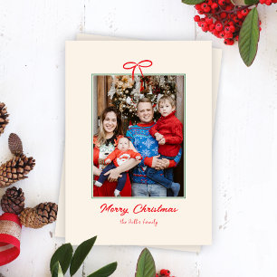 Cartes Pour Fêtes Annuelles Festif Bow rouge Noël Photo de Noël