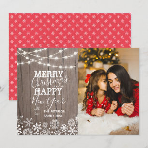 Cartes Pour Fêtes Annuelles Festif Chaîne Lumières Neige Photo Noël