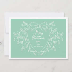 Cartes Pour Fêtes Annuelles Festif crête de Noël mistletoe photo menthe