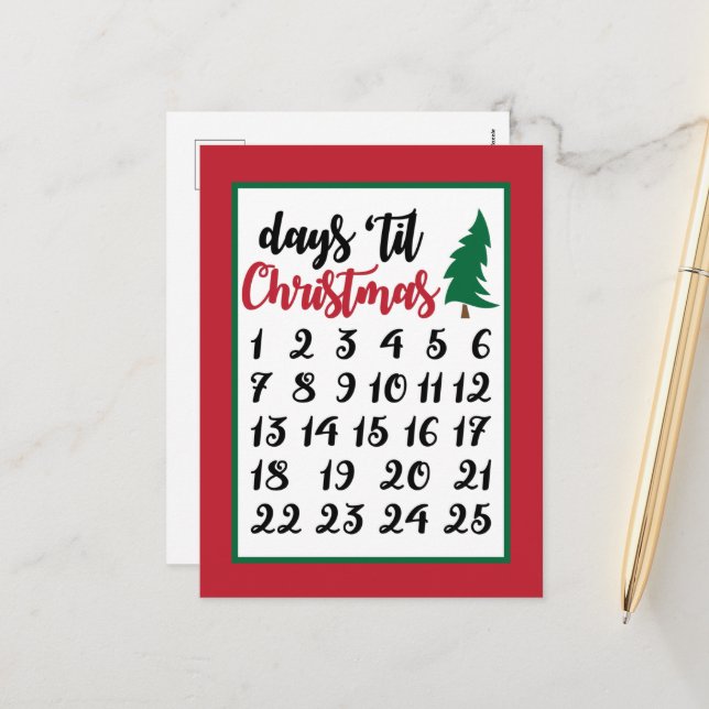 Cartes Pour Fêtes Annuelles Festif de Noël (Devant/Arrière en situation)