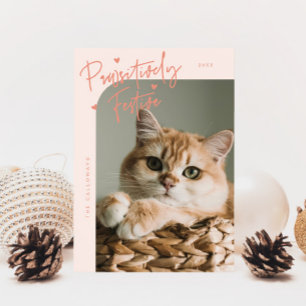 Cartes Pour Fêtes Annuelles Festif de pudeur photo de chat Noël
