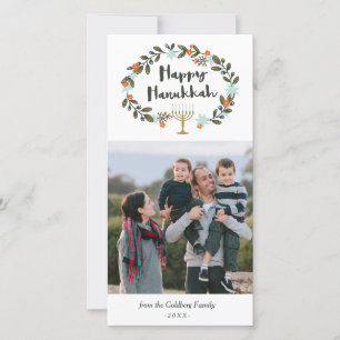 Cartes Pour Fêtes Annuelles Festif Floral Hanukkah