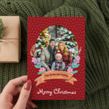 Festif Floral Wreath Christmas Red Photo