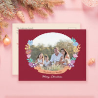 Festif Floral Wreath Dark Red Photo