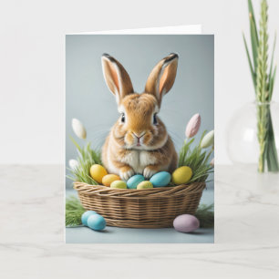 Cartes Pour Fêtes Annuelles Festif Fluffy Cute Petit Lapin De Pâques