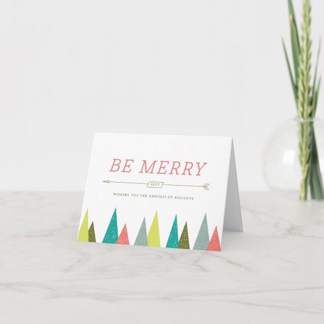 Cartes Pour Fêtes Annuelles Festif Forêt Entreprise Vacances (Devant)