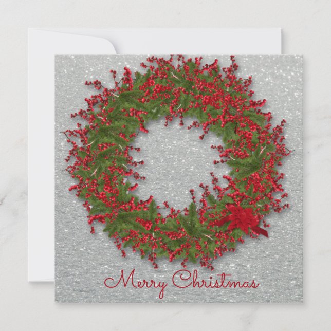 Cartes Pour Fêtes Annuelles Festif Holiday Wreath (Devant)