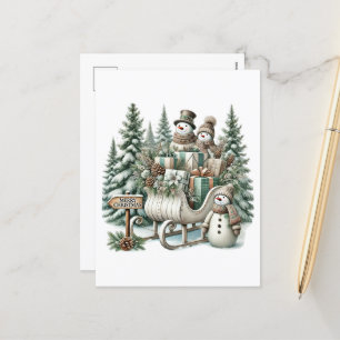 Cartes Pour Fêtes Annuelles Festif Joyeux Noël Pays motoneige motoneige