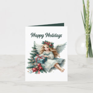 Cartes Pour Fêtes Annuelles Festif Noël Angel ajouter un message