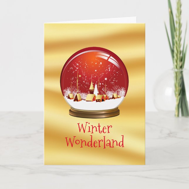 Cartes Pour Fêtes Annuelles Festif Noël Globe des neiges Hiver Wonderland (Devant)