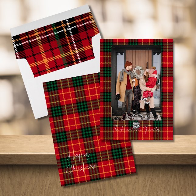 Cartes Pour Fêtes Annuelles Festif Noël Plaid Photo (Créateur téléchargé)