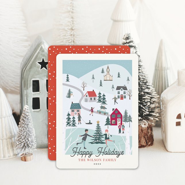 Cartes Pour Fêtes Annuelles Festif Noël Ville/Village (Créateur téléchargé)