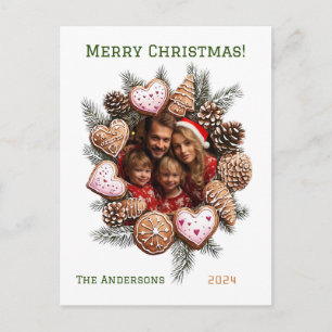 Cartes Pour Fêtes Annuelles Festif pain d'épices Photo Noël personnalisé