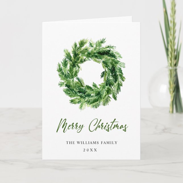 Cartes Pour Fêtes Annuelles Festif Pine Branche Wreath Noël (Devant)