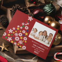 Festif Red Christmas Tree Photocard