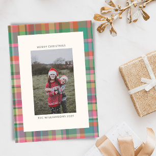 Cartes Pour Fêtes Annuelles Festif Retro Noël Plaid Cute Preppy Photo