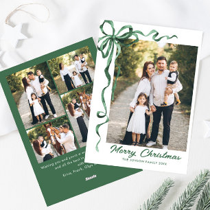 Cartes Pour Fêtes Annuelles Festif Sage vert Noël Bow Ribbon 5 Photo