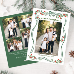 Cartes Pour Fêtes Annuelles Festif Sage vert Noël Bow Ribbon 5 Photo